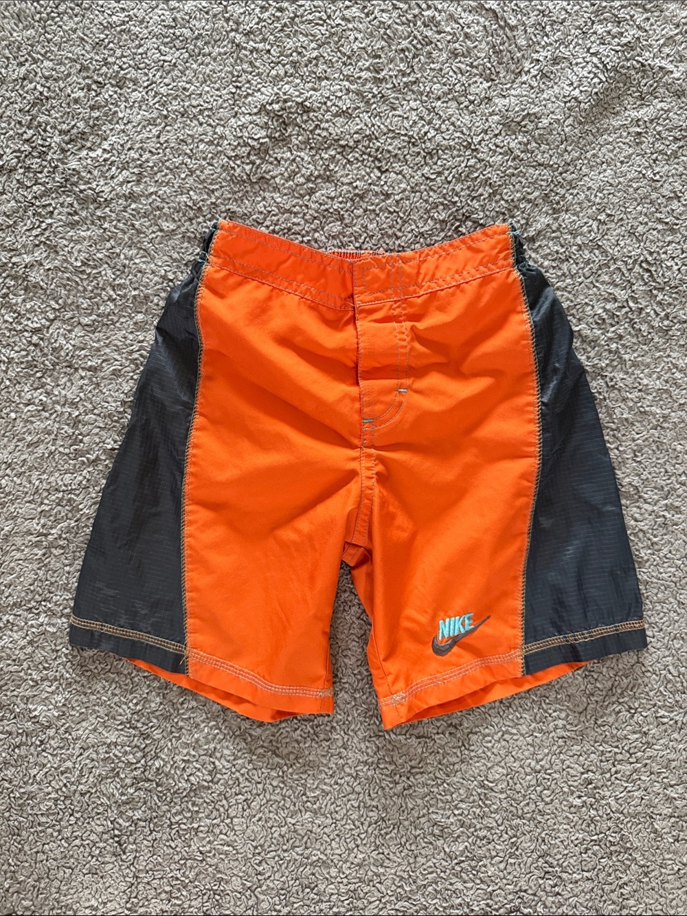 Nike Orange and Black Kids Swim/Active Shorts